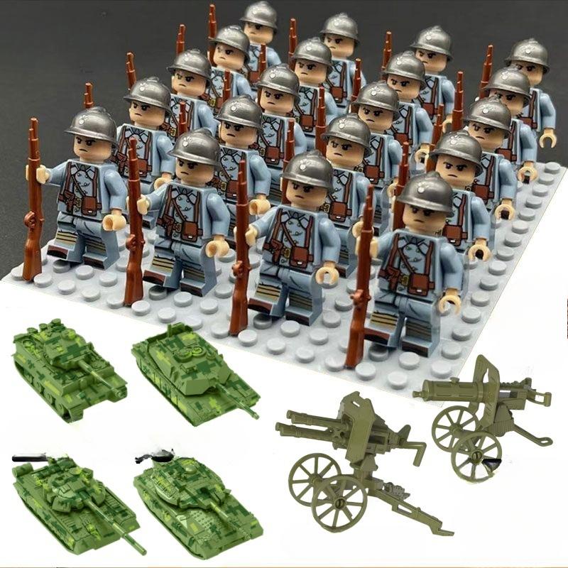 WW2 Military Soldiers Rifle Weapons Gun Figures Parts Blocks Assembly DIY Model Building Toys