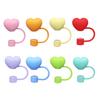 1/8Pcs 9-10MM Straw Love Heart Cover Food Grade Silicone Reusable Dust-proof Cute 30/40Oz