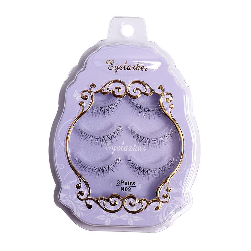 Novice Grafting False Eyelashes Natural Simulation 3 Pairs Of Cross-Curled Transparent Plain Super Soft Short