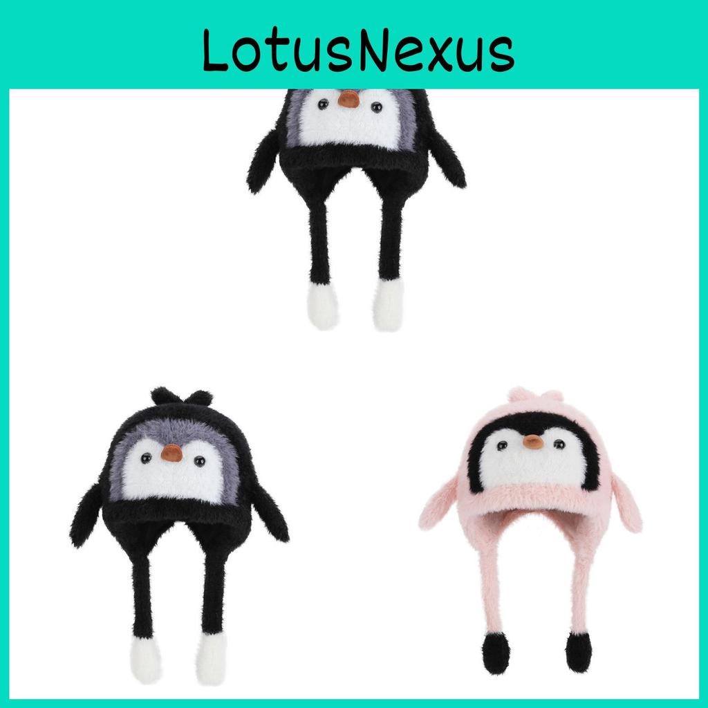 Penguin Plush Beanie Cap For Winter Outdoor Cold Weather Protection