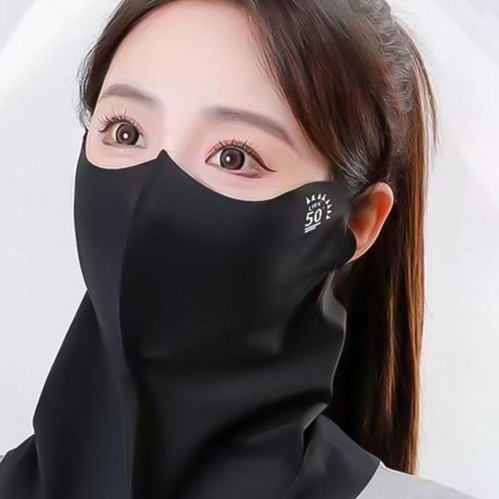 Anti UV Ice Silk Face Cover UPF 50+ Neck Wrap Cover Fashion Full-Face Sunscreen Veil Climbing