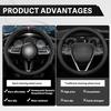 XCBYT Steering Wheel Cover - Black Leather Steering Wheel Wrap Great Grip With 3D Honeycomb Quick And Effortless Tallation Non-Slip Silicone Inner