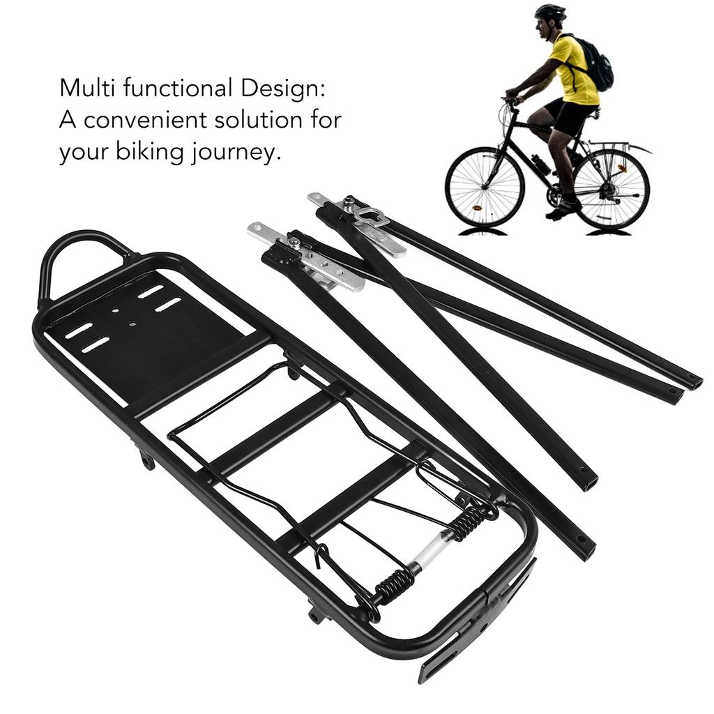 Bike Luggage Rack  Aluminium Alloy 111lb Load Light Weight Rear Bike Rack Easy Installation for Road Bikes