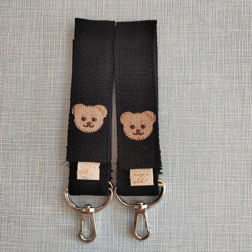Korean Baby Stroller Hook with Embroidered Bear - Universal Storage Pendant