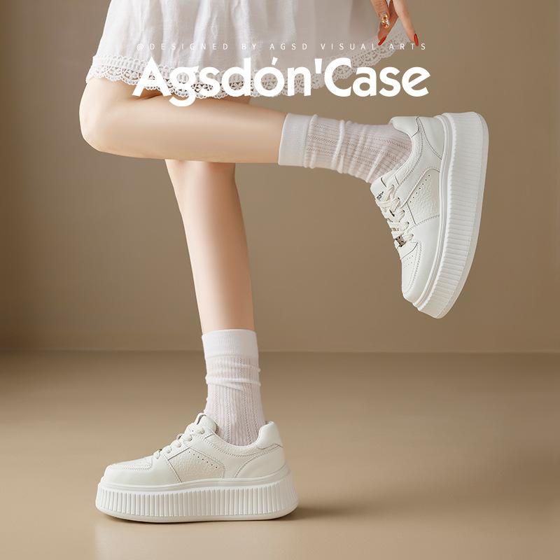 Augustine small white shoes women's 2025 new spring thick-soled small sports shoes casual white board shoes tide