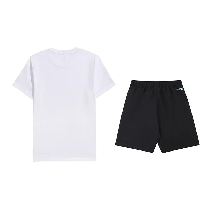 Li-Ning Solid Color Versatile Loose Fit Round Neck Short Sleeve Casual Sports Suit Unisex Suits AHSUA49-1+AKSU925-1