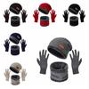 4pcs/set Soft Winter Beanie Hat Scarf Set Thicken Fleece Lined Thermal Knitted Gloves Thermal Protection Cap Warm Wool Hat