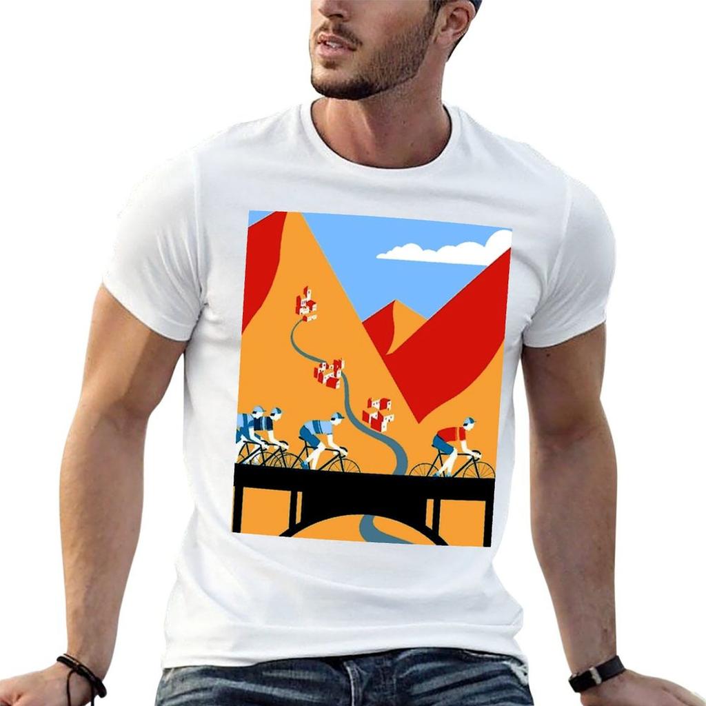 Vuelta A Espana Vintage Bicycle Racing Print Tshirt Big And Tall Crew Neck Tee