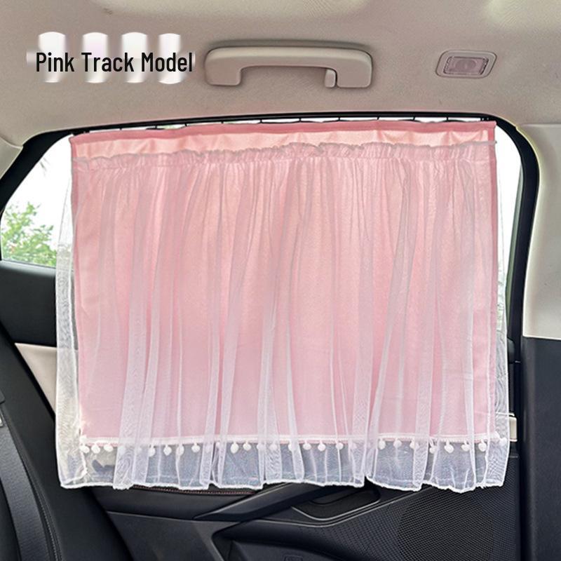 Baby Car Window Sun Shade Curtains with Suction Cups - Lace Sun Blinds for Side and Rear Windows