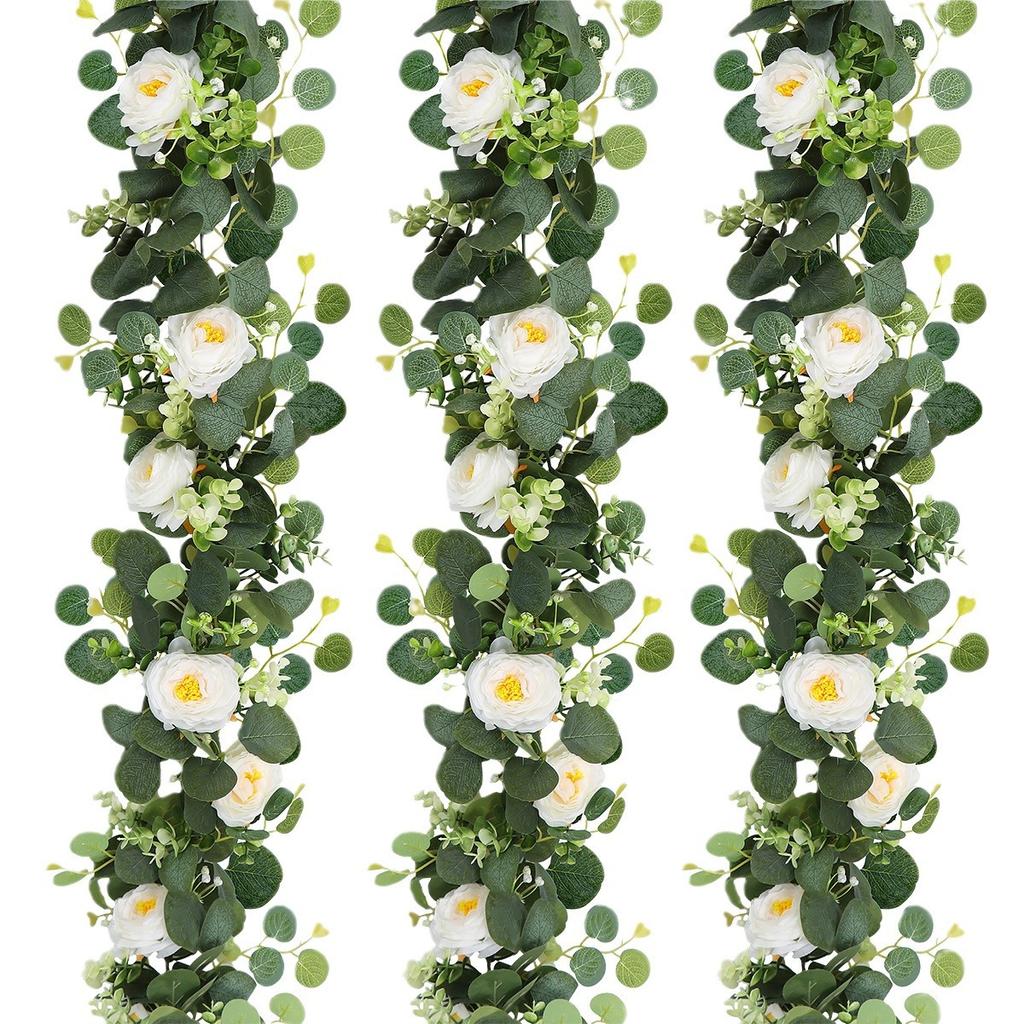1pc Simulated Rattan Wisteria Eucalyptus Garland,Artificial Green Rattan,Suitable for Birthday Parties,Wedding,Holiday Gathering