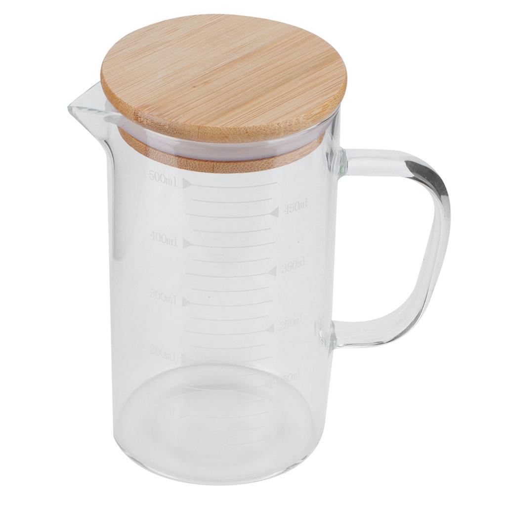 Borosilicate Glass Measuring Cup with Lid HeatResistant Mug for Hotel Restaurant Home(500ml )