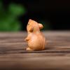 Statuette Hamster Statue Funny Decorative Animal Figurine New Wood Carved Zodiac Mouse  Office Gift