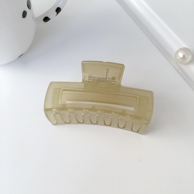 Pc Stylish 8cm Material Jelly Color Hair Claw Clip With Simple Geometric Design