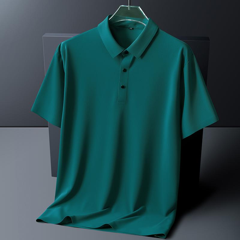 Large Size 8XL Summer Men Polo Shirt Casual Loose Ice Silk Short Sleeve T Shirt Men Quick-drying Business Men Wear