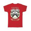 Gift T-Shirt : Vintage Rock And Roll Classic Wall Print Hand Sign Guitar Music