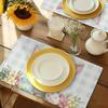 4Pcs, Easter Egg Floral Rabbit Placemats, Washable, Suitable for Holiday Parties, Home Decoration