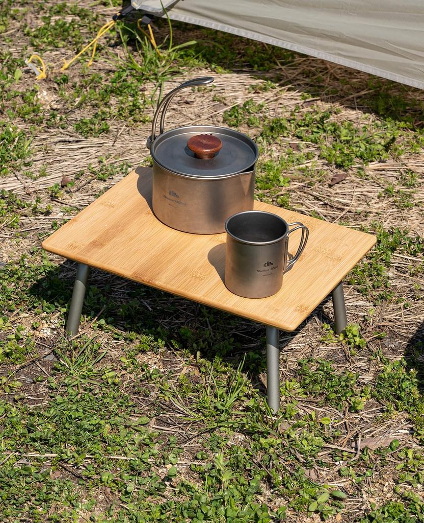 Camping Mini Low Table Bamboo Desktop Can Be Used with IGT Load 30KG Table 1kg Super Easy To Unfold and Take Down Super Contact 36x25x15cm Nature