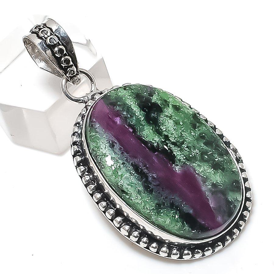 

Natural Ruby Zosite Gemstone 925 Sterling Silver Jewelry Pendant 1.97 D7l72
