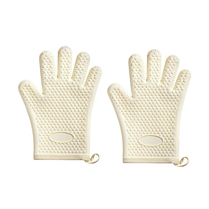 Silicone Heat Insulation Gloves Thickened, Non-slip, High Temperature Oven Gloves Baking and Scalding Kitchen Hand Clamps