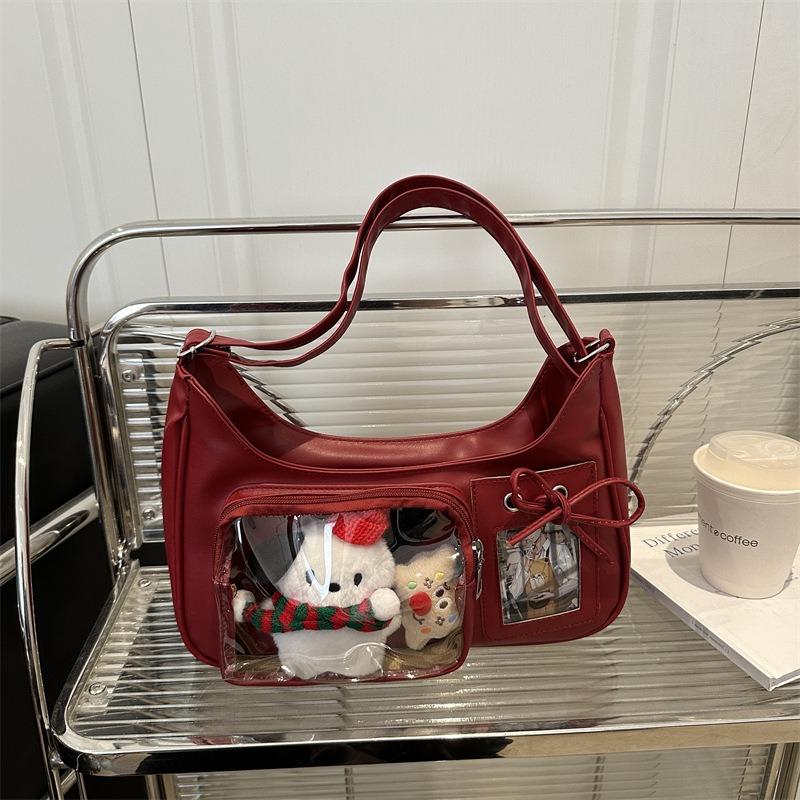 Niche design high-quality small card shoulder women's  summer new two-dimensional transparent messenger bag