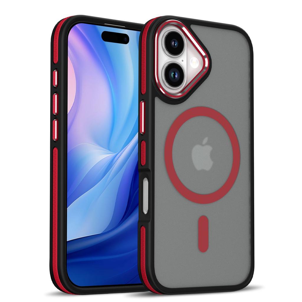 For IPhone17 Phone Case Anti-collision Stripes for Apple 15 Magnetic Skin-feel Matte Protective Case