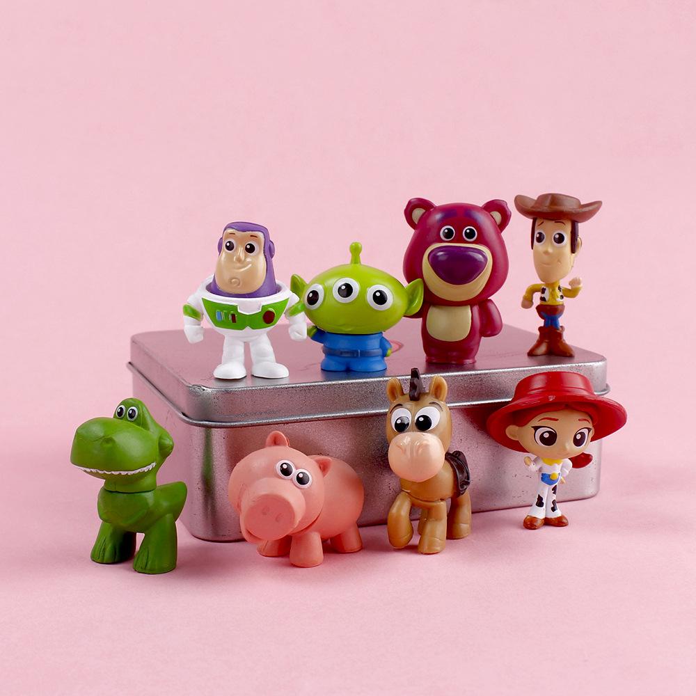 

8Pcs Lot Anime Toy Story Mini Action Figure 4.5cm Buzz Lightyear Woody Ornaments Desktop Ornaments Children Toys Holiday Gifts