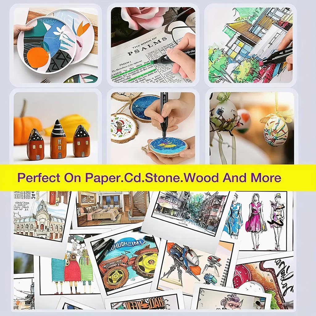 24-168Colors Dual Tip Art Markers Set, Alcohol Markers for Adult Students, Professional Sketch Pens for Drawing/Sketching/Manga