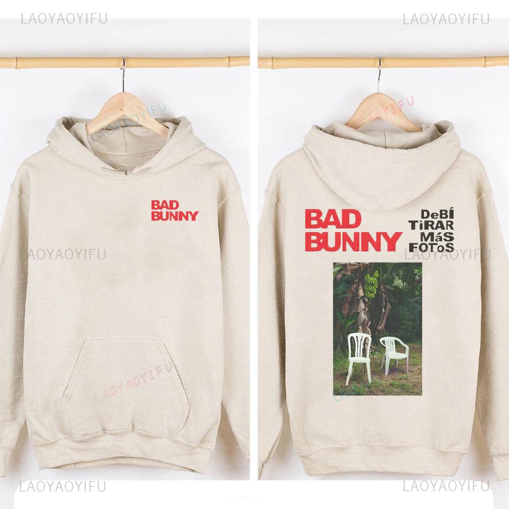 2025 Bad Bunny Debi Tirar Mas Fotos Hoody Latin Music Reggaeton Streetwear Wo Oversized Pullover Hoodied Collar Hoodie Tops