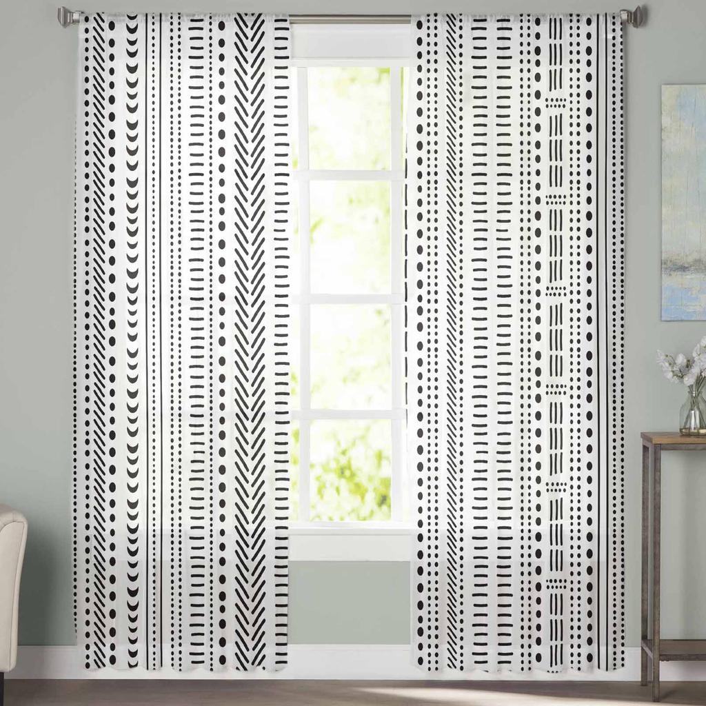 Vintage Bauernhaus Böhmische Textur Fenster Tüll Vorhänge für Wohnzimmer Schlafzimmer Hotel Luxus Dekoration Sheer Vorhänge