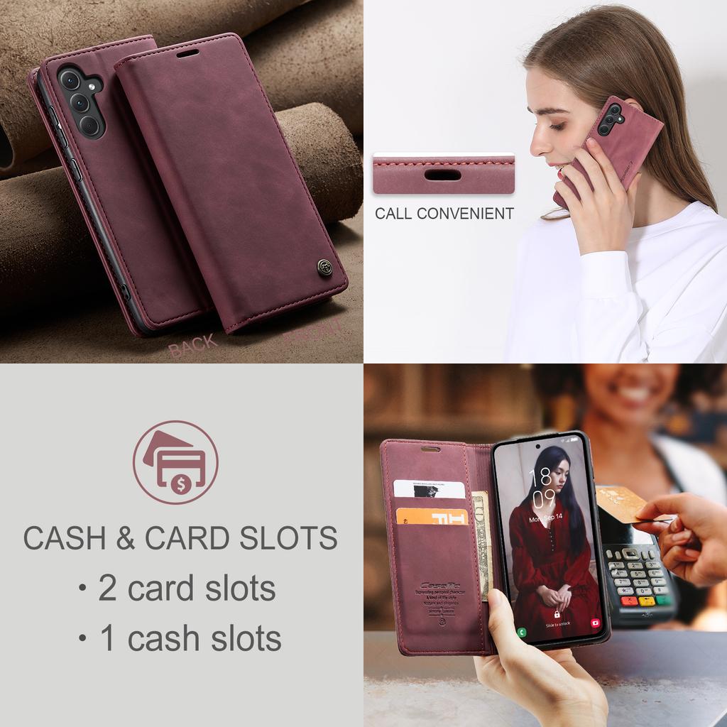 For Samsung Galaxy A56 5G Etui CASEME 013-serien Kortholder Støtte Lær Telefondeksel