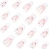 Gentle Pink Almond Fake Nails Long Lasting Safe Material Waterproof False Nails for Shopping Traveling Dating