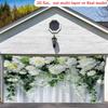 2D White Hydrangea & Green Leaves Backdrop Curtain Style Floral Background for Photoshoot