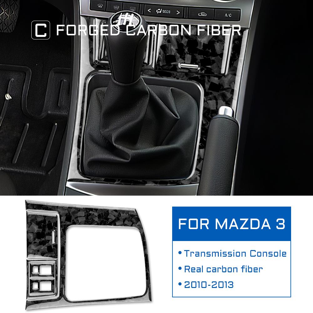 Forged Real Soft Carbon Fiber for Mazda 3 2010 2011 2012 2013 Accessories Car Gear Shift Frame Panel Cover Sticker Interior Trim