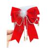 Girls' Bun Hairstyle Red Bow Hair Clip – Princess Headwear Accessory for Women & Children