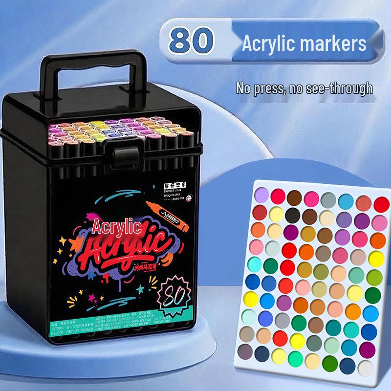 Acrylic Markers: 36 Color Washable, Stackable, Opaque Watercolor Pens for Children's Art Projects