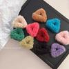 Lambswool Cat Ear Triangle Hair Claw - Small, Fluffy & Plush Clip for Bangs, Autumn/Winter Accessory