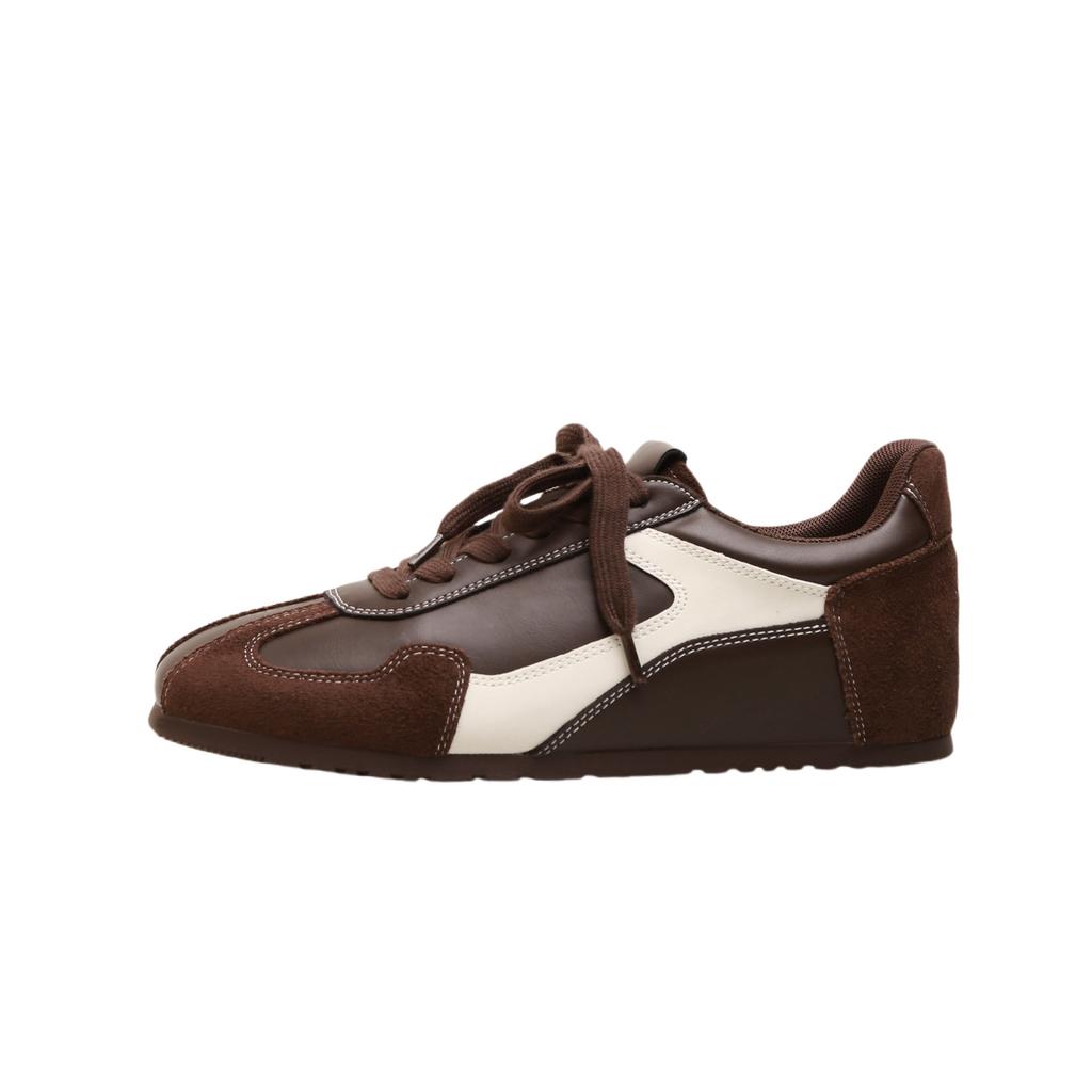 Sheepskin version~ 5CM inner height increase ballet training shoes women's 2025 autumn new Maillard lace-up casual Forrest Gump shoes