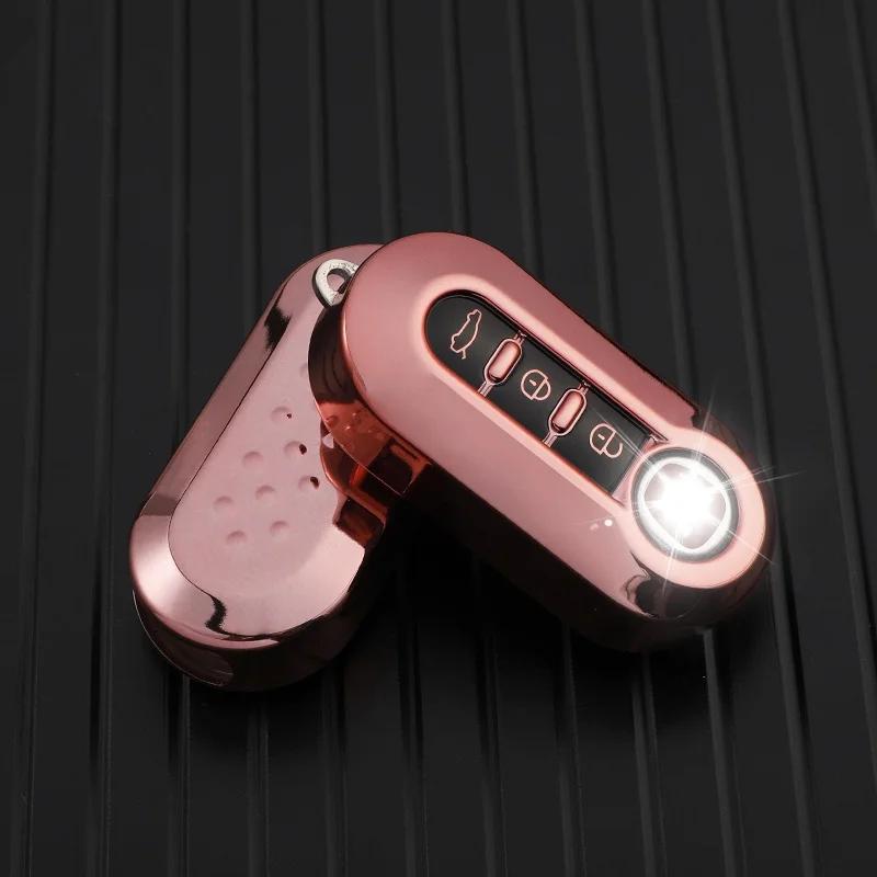 Cover per chiave auto con 3 pulsanti TPU per Fiat Ducato 500 500L Panda Grande Punto Lancia Musa Auto Shell Fob Accessori