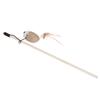 Wooden Cat Funny Stick Wand Pet Teaser Mice Toys with Crisp Bell Feather and Linen Mouse