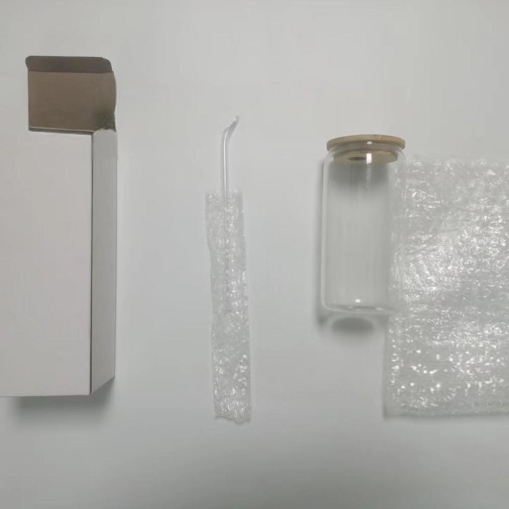 High-Temperature Resistant Borosilicate Glass Cup with Bamboo Lid & Straw