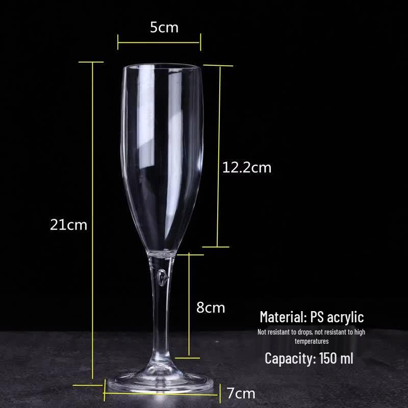 ZISIZ PC Plastic Tall Champagne Glass
