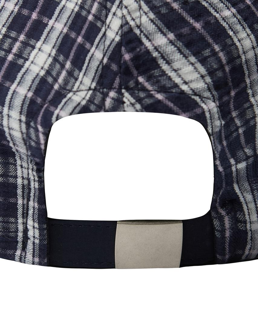 YALE Nylon Multi Check Y Logo Cap_Navy