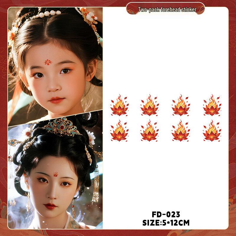 Dunhuang Glitter Face Stickers: Ancient Style Forehead & Eye Tattoos for Hanfu and Stage Performance