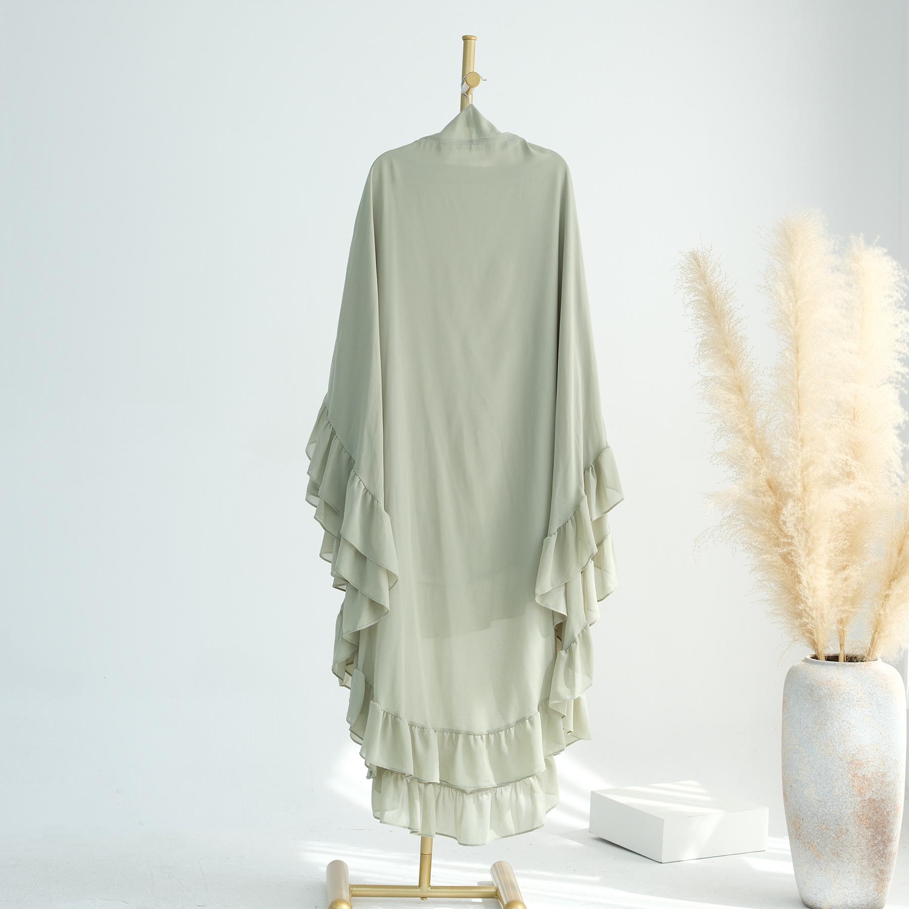 

2024 Лория Двухслойный Волан Большой Свинг Однотонный Платок HJ926 One Size оливковый