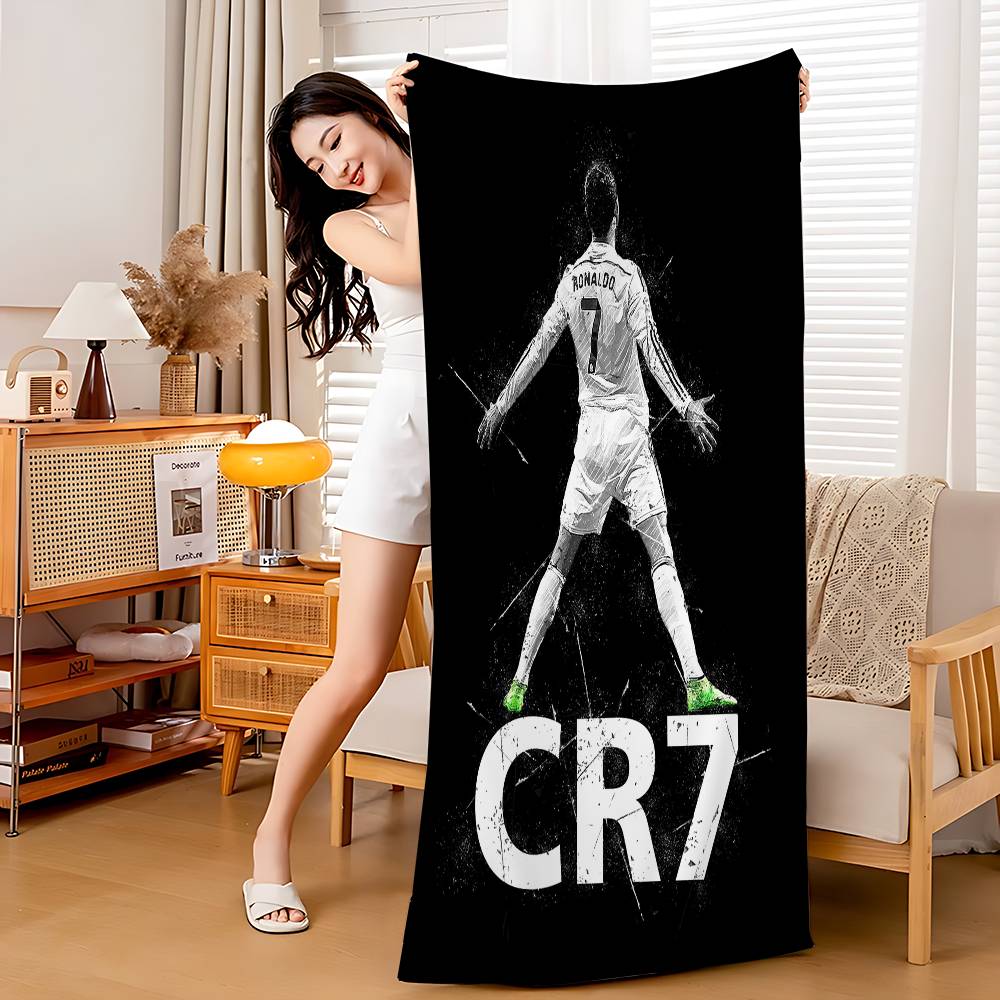 C-Cristiano R-Ronaldo C-CR7 Coperta in Microfibra Asciugatura Rapida Asciugamani da Spiaggia Stampa Sovradimensionata Super Assorbente Coperta Asciugamano per Piscina