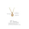 Yhpup Stainless Steel Cubic Zirconia Solid Metal Oval Pendant Necklace Tarnish Resistant Popular Jewelry Gift