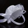 1 Pc White Flower Girls Basket Simple Wedding Flower Basket Bride Bridesmaid Hand Held Basket Wedding Ceremony Party Decorations