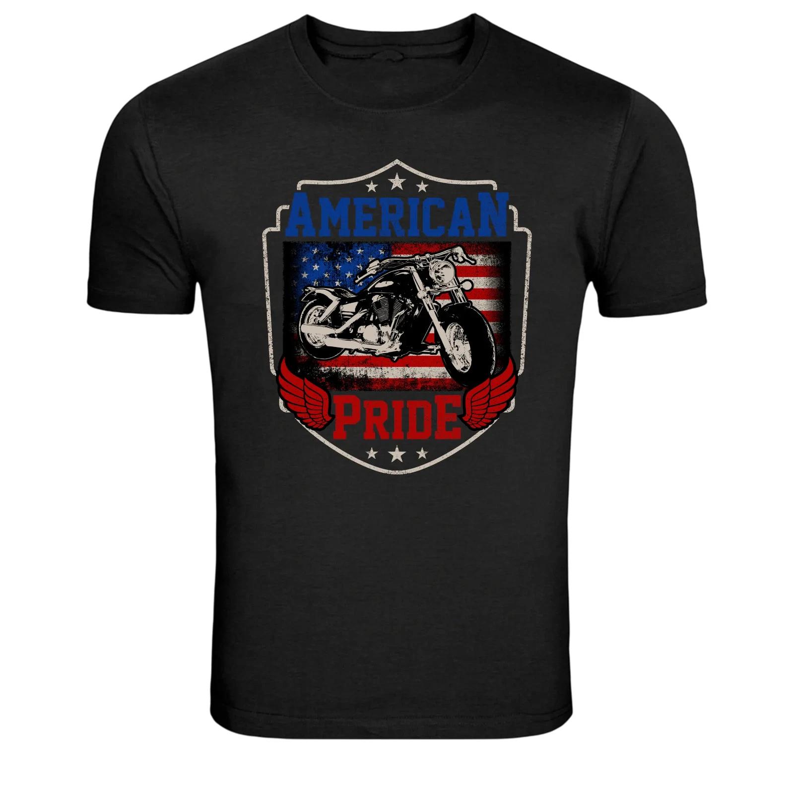 American Pride Motorcycle Biker Patriotic Graphic T-Shirt XS