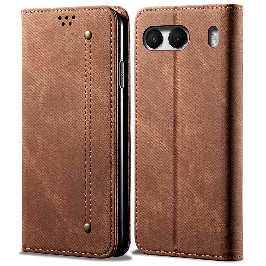 For OnePlus Nord 4 Case Jeans Cloth Texture Anti-Scratch Leather Stand Phone Cover