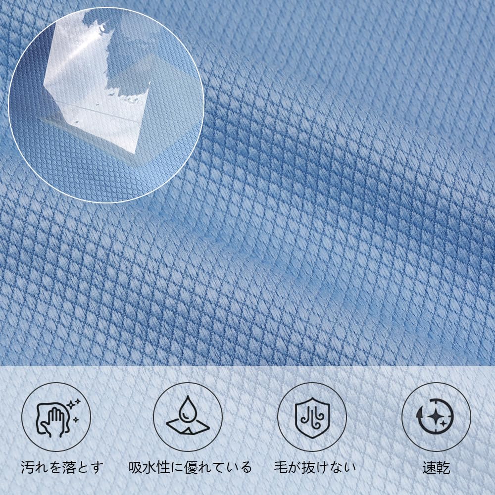 SINLAND Absorbent, Quick-Drying Microfiber Glass Wiping Cloths, Kitchen Dish Cleaning Towels, Car Wash Towels, 6-Count (Blue, 40cm X 40cm)